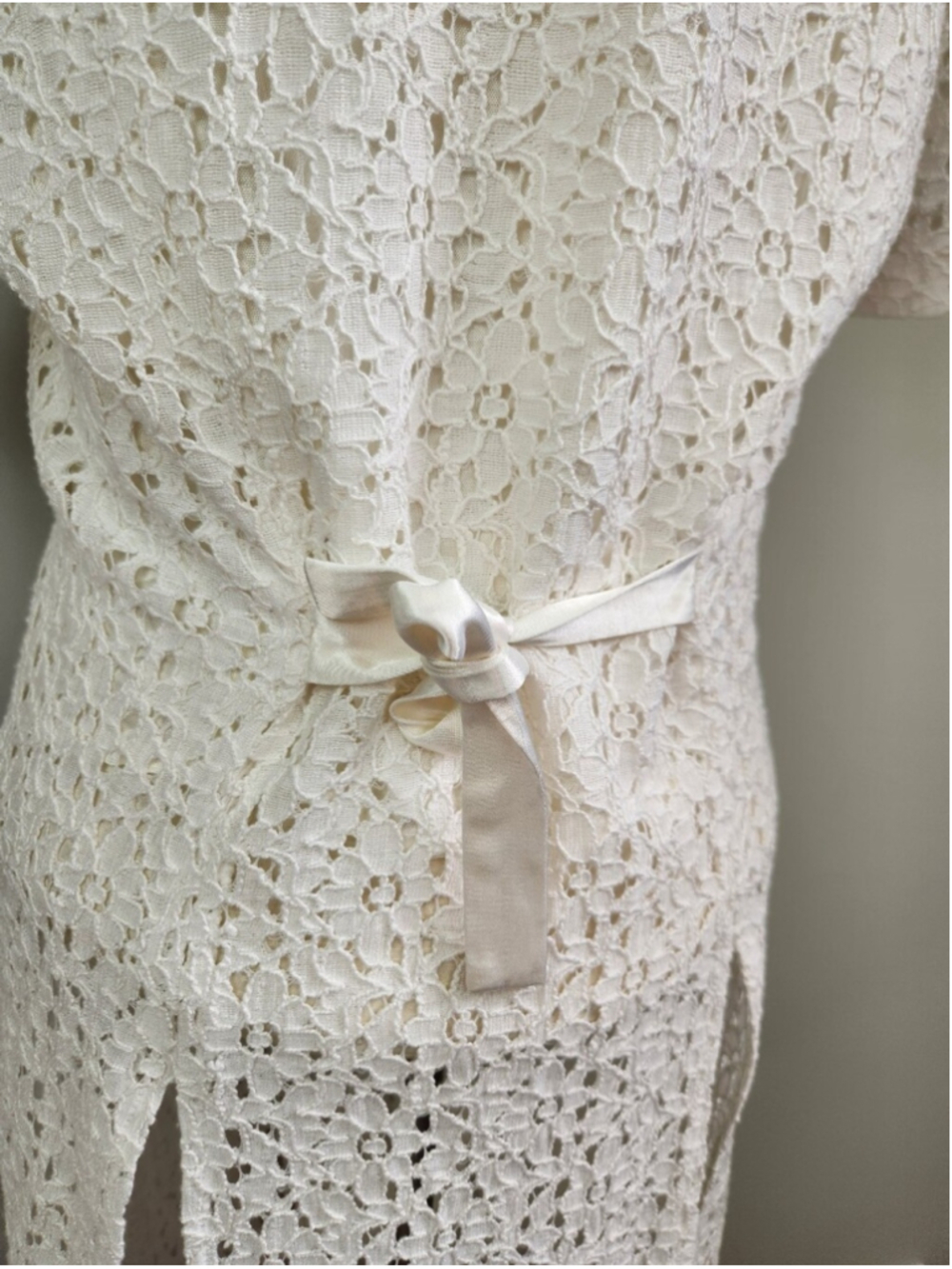VTG 90s White Crochet Lace Button-Front Top Size 12 Fits Large Romantic Angel - Picture 8 of 15